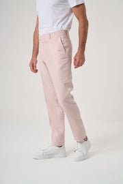 KETEN SLIM PANTOLON PEMBE